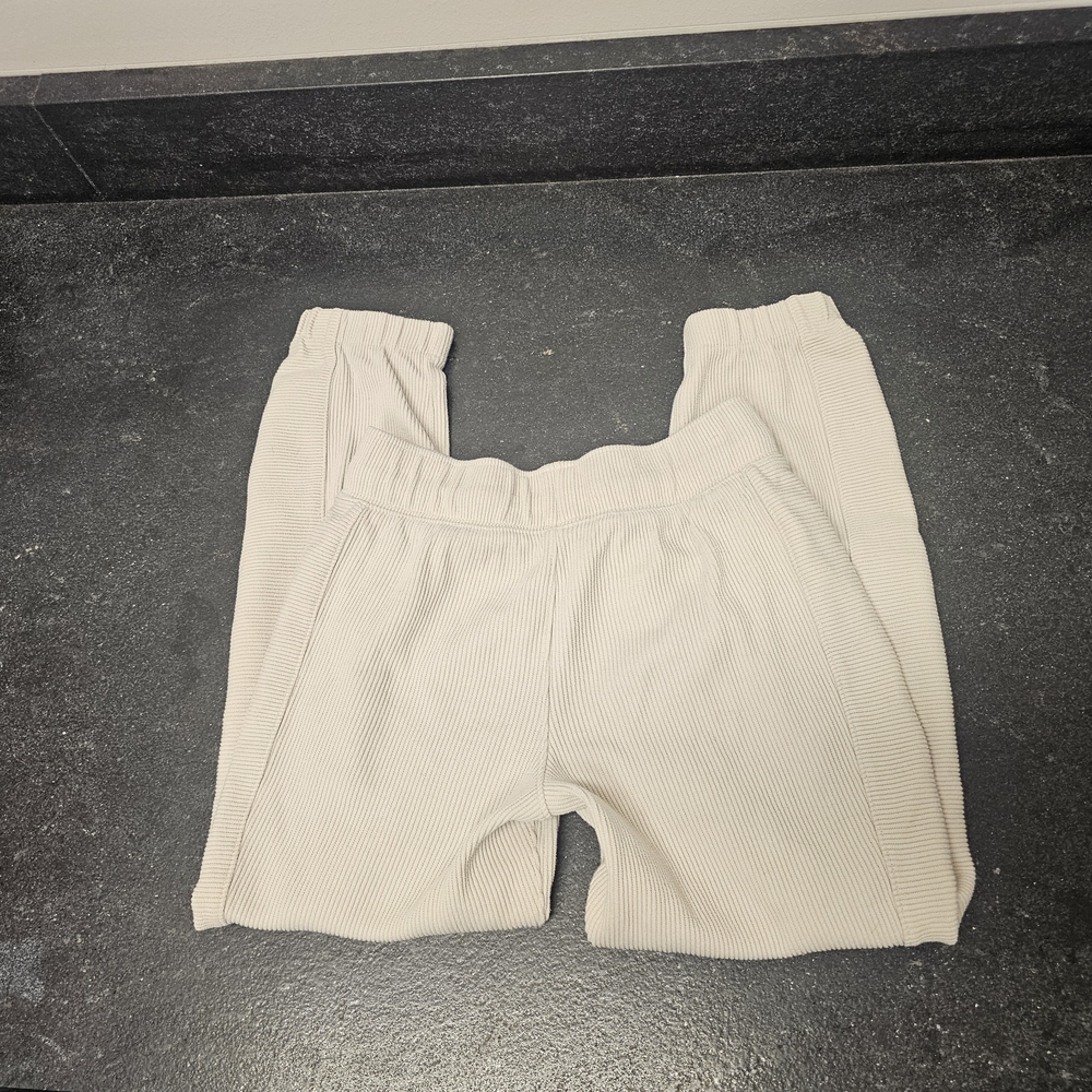 Cream Ribbed Lounge Pants - Picture 3 of 5